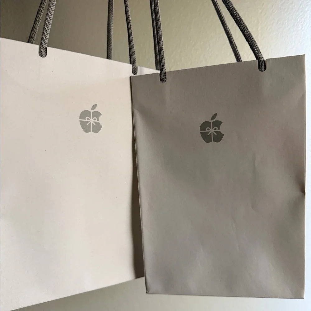 Apple Christmas Bags White and Silver! Free Gift w/ purchase